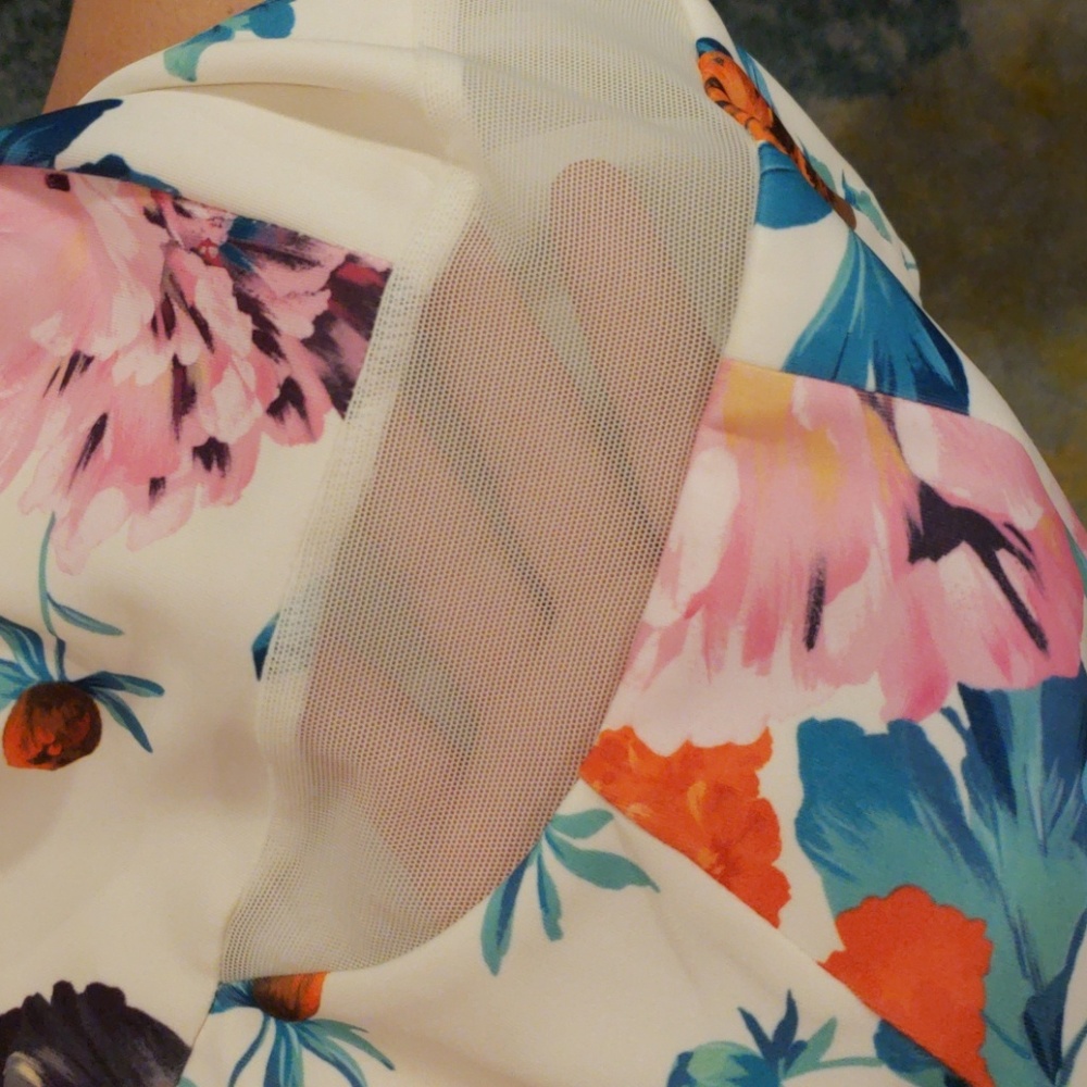 Floral Dress with Mesh Inserts - Picture 8 of 8